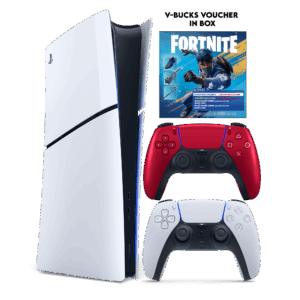 PS5 Slim Digital+ Fortnite Flowering Chaos (Voucher) + PS5 Dual Sense Volcanic Red