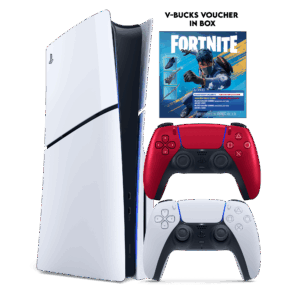 PS5 Slim + Fortnite Flowering Chaos (Voucher) + PS5 Dual Sense Volcanic Red