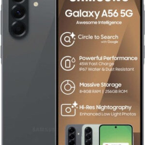 Samsung Galaxy A56 DS (Black, 256 GB) (8 GB RAM)