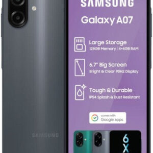 Samsung Galaxy A07 (Black, 128 GB) (4 GB RAM)