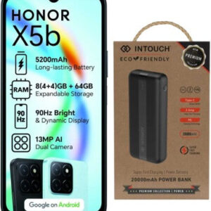 Honor X5b with Intouch 20000 mAh Power Bank Bundle (Blue, 64 GB) (4 GB RAM)