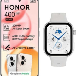 Honor 400 with Watch 2i White (Silver, 512 GB) (12 GB RAM)