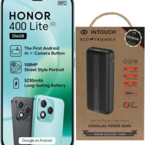 Honor 400 Lite with Intouch 20000 mAh Power Bank Bundle (Green, 265 GB)