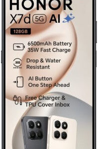 Honor X7D (Black, 128 GB) (6 GB RAM)