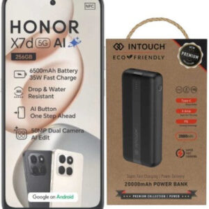 Honor X7d 5G with Intouch 20000 mAh Power Bank Bundle (Desert Gold, 256 GB) (8 GB RAM)