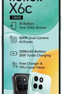 Honor X6c 4G Dual Sim Smartphone (Green, 128 GB) (6 GB RAM)